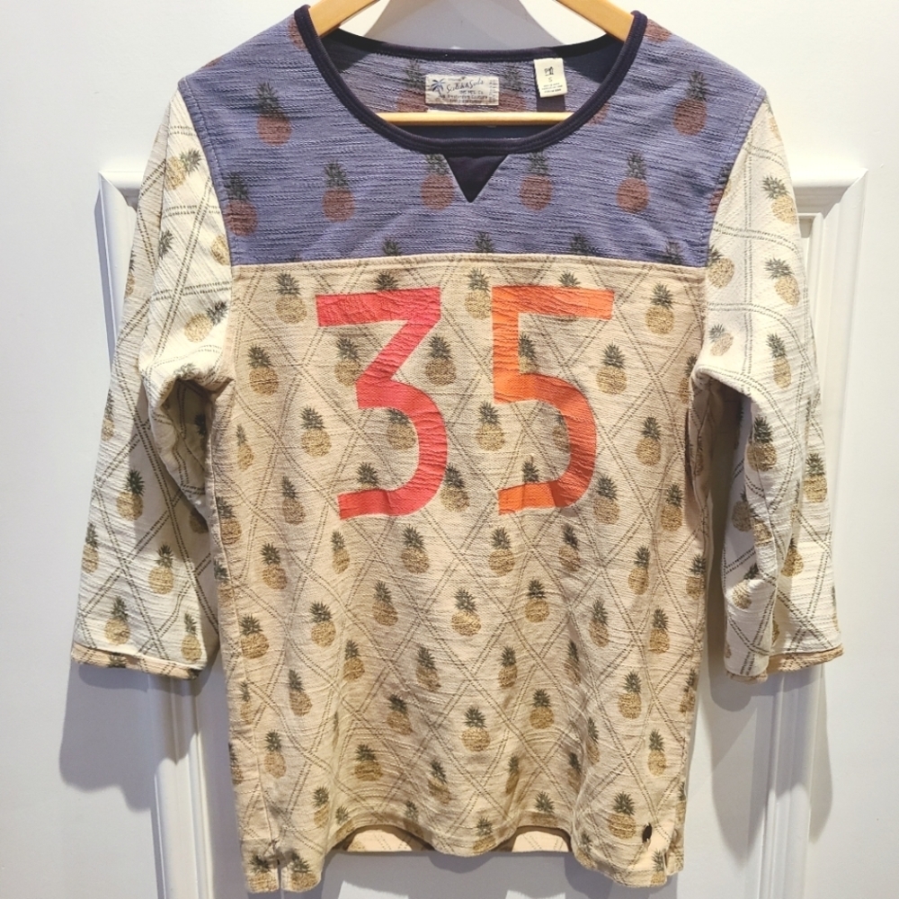 Scotch & Soda varsity‎ pineapple French terry top